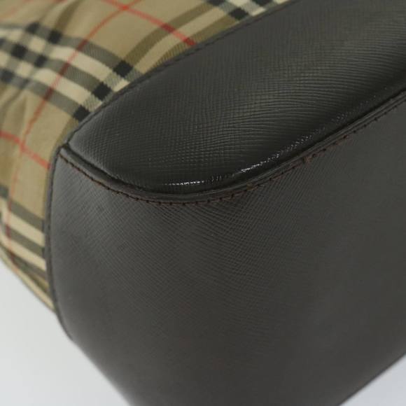 BURBERRY Nova Check Hand Bag Canvas Beige Auth 61346 - Picture 14 of 16
